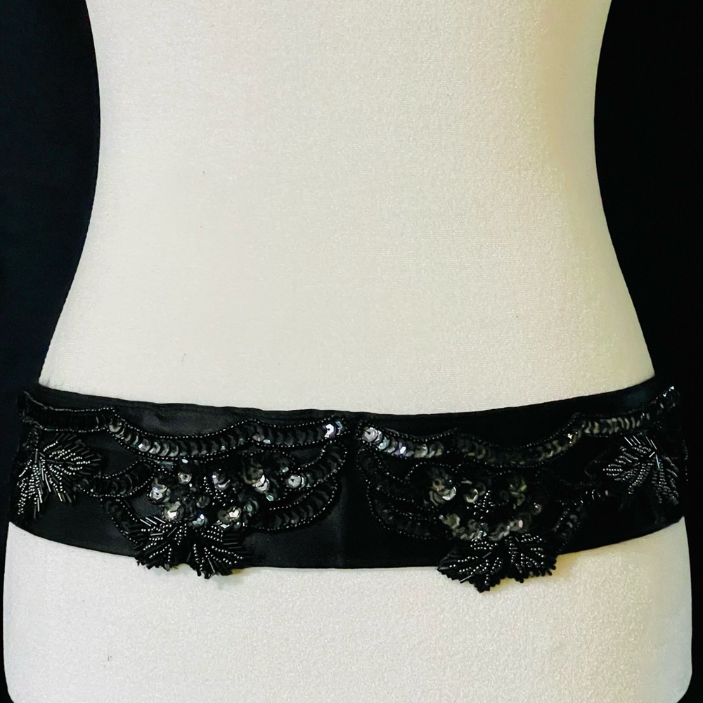 Black Beaded Waist Belt